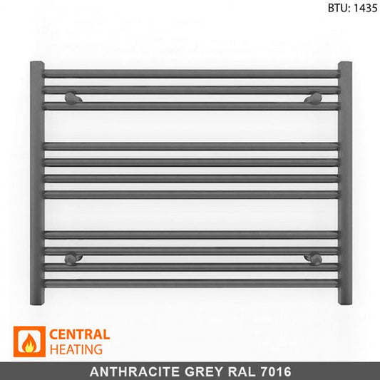 900mm x 600mm Anthracite Grey Heated Towel Rail Radiator