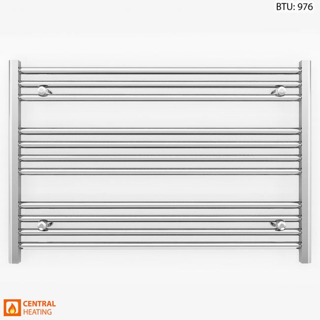 900mm x 600mm Straight Chrome Heated Towel Rail Radiator