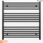 900mm Wide - Heated Towel Rail Radiator - Matt Black - Straight