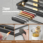 Black Wall Mounted Bathroom Towel Rail Holder - Storage for Towels (Two Bars) 
