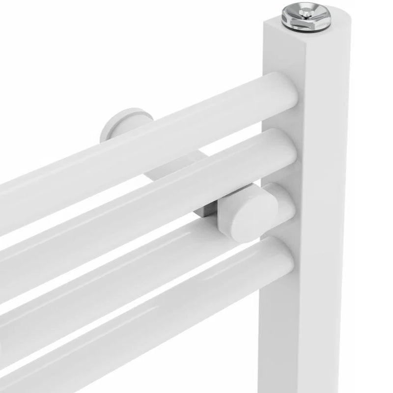 400mm Wide - Electric Heated Towel Rail Radiator - Flat White - Straight