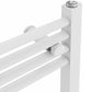 550mm Wide - Electric Heated Towel Rail Radiator - Flat White - Straight