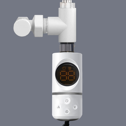 White AF Type Thermostatic Dual Fuel Heating Immersion Element for Towel Rail