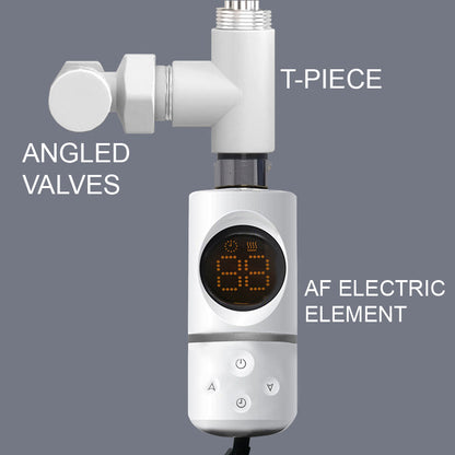  White AF Type Thermostatic Dual Fuel Heating Immersion Element for Towel Rail 