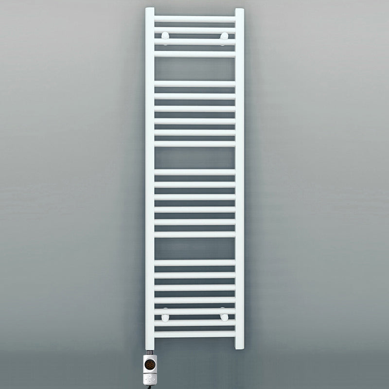 550mm Wide - Electric Heated Towel Rail Radiator - Flat White - Straight