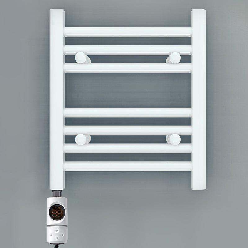 Small 300mm x 400mm Straight White Electric Pre-Filled Heated Towel Rail Radiator