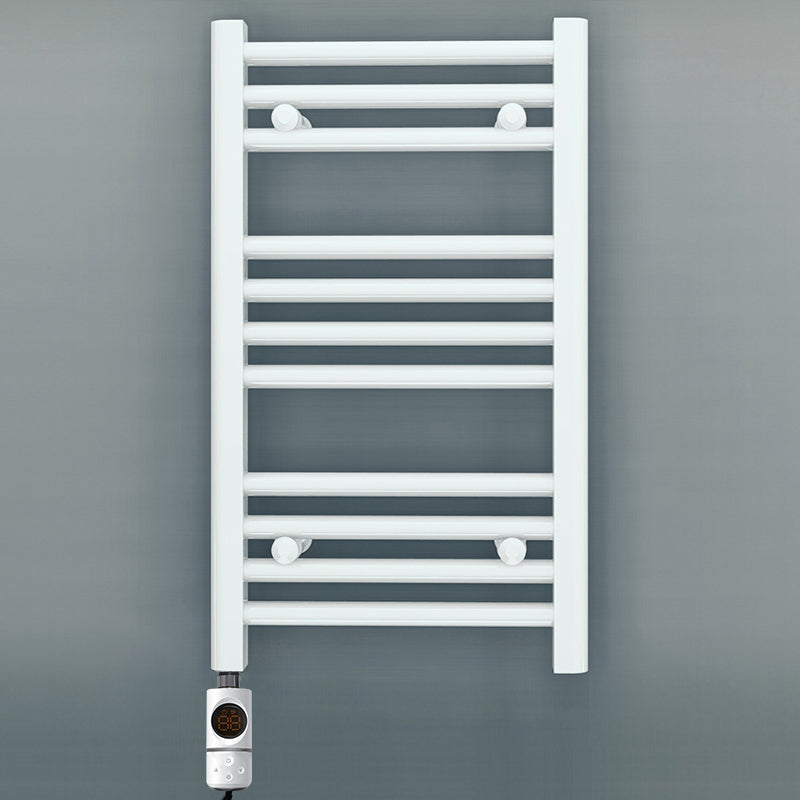 Small 300mm x 600mm Straight White Electric Pre-Filled Heated Towel Rail Radiator
