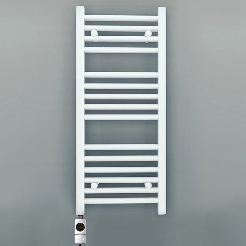 550mm Wide - Electric Heated Towel Rail Radiator - Flat White - Straight