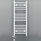 Dual Fuel - 500mm Wide - Straight Flat White- Heated Towel Rail - (incl. Valves + Electric Heating Kit)