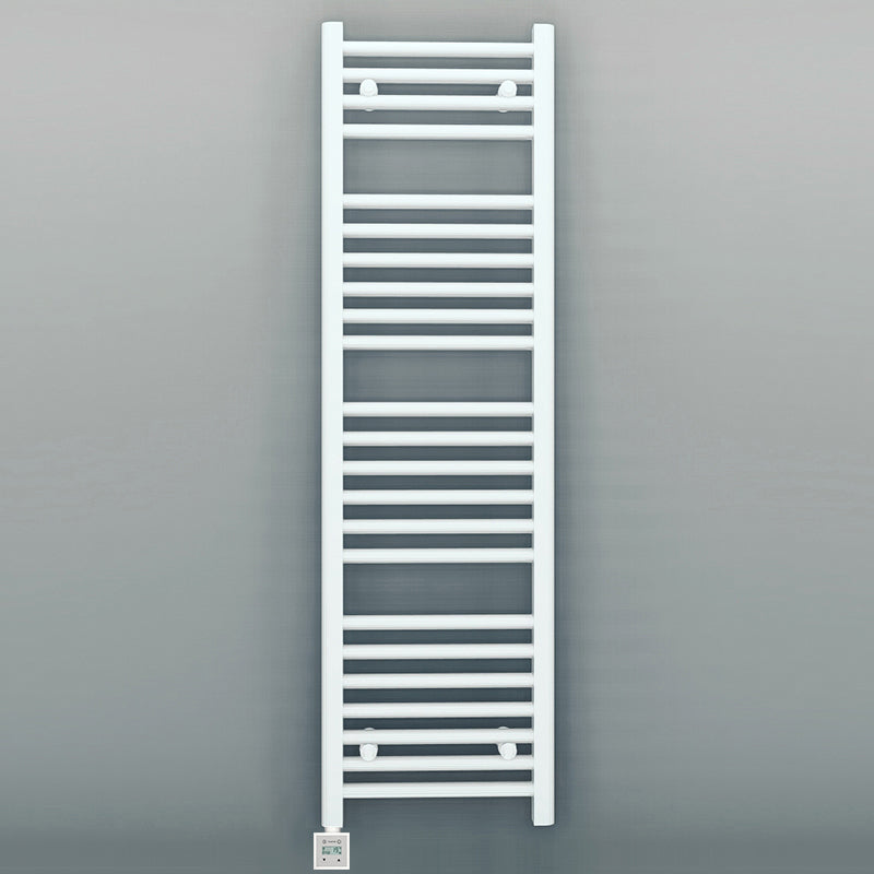 500mm Wide - Electric Heated Towel Rail Radiator - Flat White - Straight