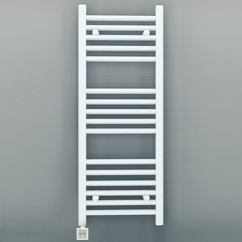 300mm Wide - Electric Heated Towel Rail Radiator - Flat White - Straight