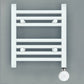 Small 300mm x 400mm Straight White Electric Pre-Filled Heated Towel Rail Radiator