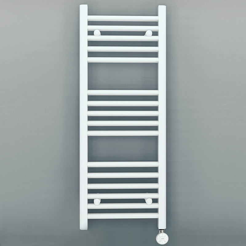 Small 400mm x 900mm Straight White Electric Pre-Filled Heated Towel Rail Radiator