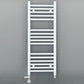 Small Dual Fuel 300mm x 900mm Straight White Heated Towel Rail - (incl. Valves + Electric Heating Kit)