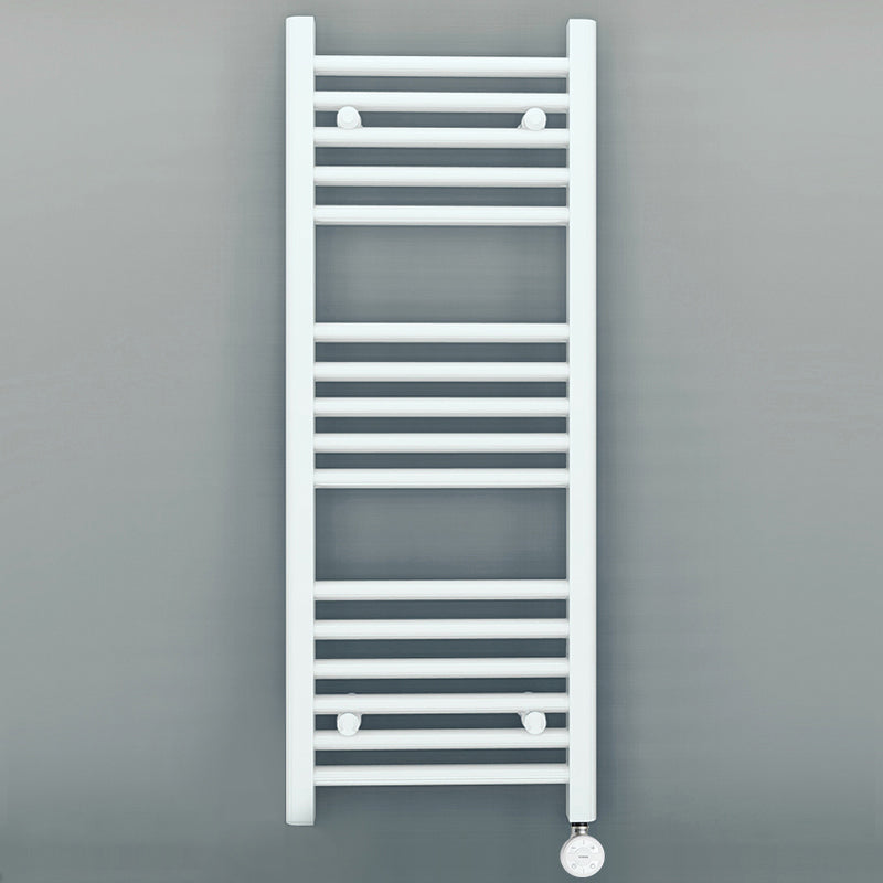 550mm Wide - Electric Heated Towel Rail Radiator - Flat White - Straight