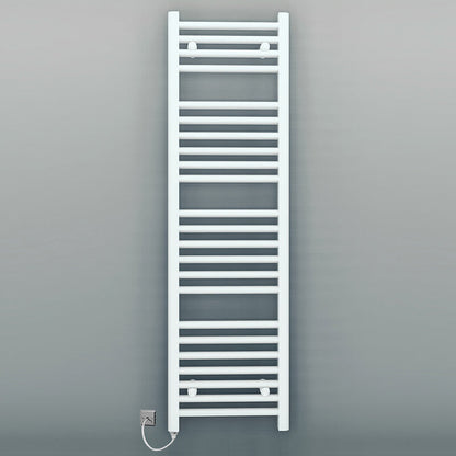 550mm x 1200mm Straight White Electric Pre-Filled Heated Towel Rail Radiator