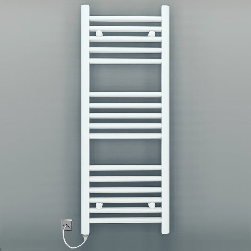 500mm Wide - Electric Heated Towel Rail Radiator - Flat White - Straight