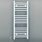 300mm Wide - Electric Heated Towel Rail Radiator - Flat White - Straight