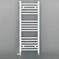 Dual Fuel - 550mm Wide - Straight Flat White- Heated Towel Rail - (incl. Valves + Electric Heating Kit)