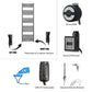500 x 800mm Flat Black Electric Heated Towel Rail Radiator 25mm Tube