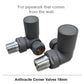 15mm Modern Anthracite Round Corner Radiator Valves (Pair) 