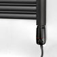 Small 500mm x 800mm Straight Matt Black Electric Pre-Filled Heated Towel Rail Radiator 25mm Tube