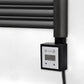 Small 500mm x 800mm Straight Matt Black Electric Pre-Filled Heated Towel Rail Radiator 25mm Tube