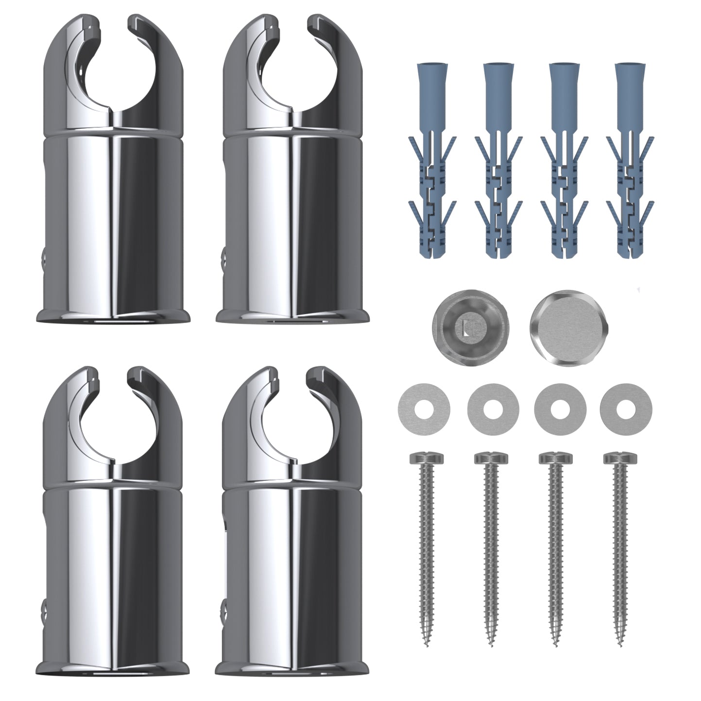 Clamp Brackets for Chrome Towel Rail Radiators Flat/Curved (19mm, 22mm, 25mm)