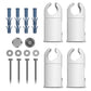 White UNIVERSAL Clamp brackets Heated towel RAIL radiator Flat Or Curved (19mm, 22mm, 25mm)