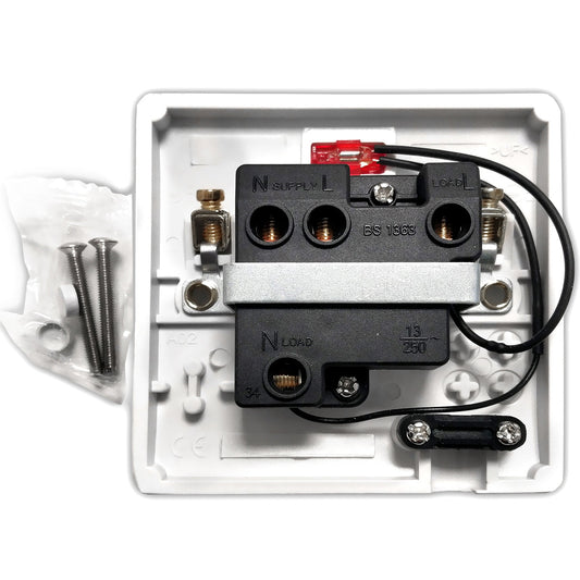 13A White Standard Bathroom Socket - Fused Spur Connection Unit