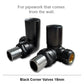 15mm Modern Black Round Corner Radiator Valves (Pair) 