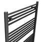 400 x 1400mm Black Heated Towel Rail Radiator | Electric 19mm Tube 