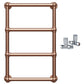 500 x 750mm Charlotte Modern Brass Heated Towel Rail Radiator Central Heating Bathroom Heater 