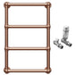 500 x 750mm Charlotte Modern Brass Heated Towel Rail Radiator Central Heating Bathroom Heater 
