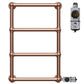 500 x 750mm Brass Electric Heated Towel Rail Radiator Modern Ladder Bathroom Heater Pre Filled 