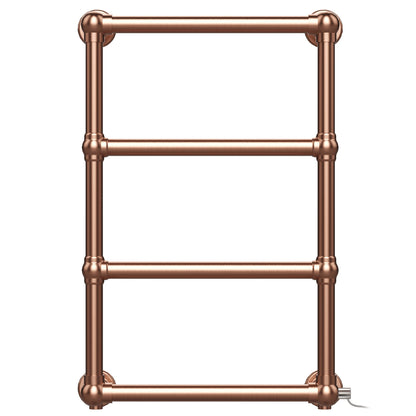  500 x 750mm Brass Electric Heated Towel Rail Radiator Modern Ladder Bathroom Heater Pre Filled 
