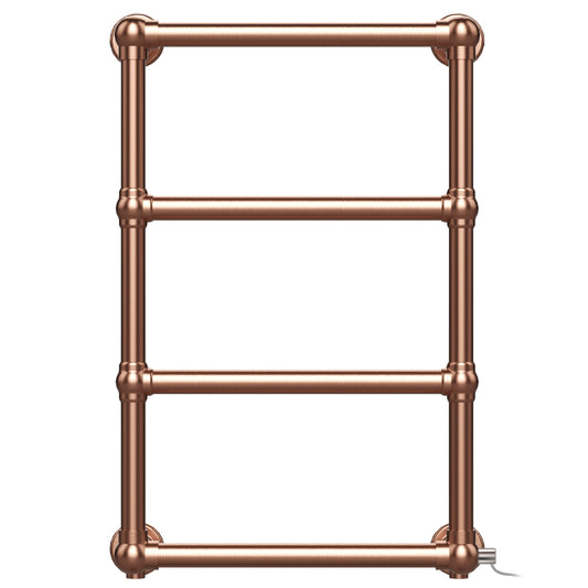500 x 750mm Brass Electric Heated Towel Rail Radiator Modern Ladder Bathroom Heater Pre Filled