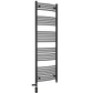 400mm x 1700mm Dual Fuel Curved Matt Black Heated Towel Rail Radiator 