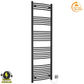 CB40 180 Curved Black Towel Rail Radiator Electric PFS Manual Element Sign 