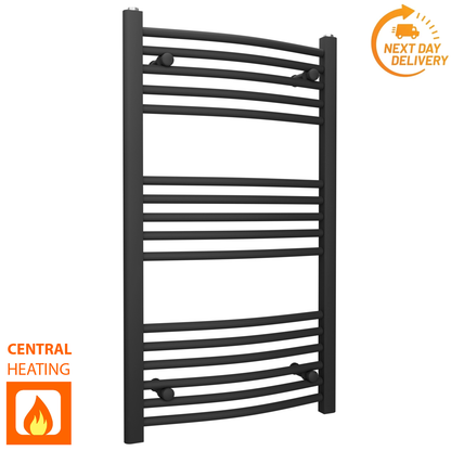 CB40 90 Curved Black Towel Rail Radiator Central Heating 