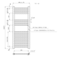 400 x 1000mm Black Heated Towel Rail Radiator | Central Heating 19mm Tube 