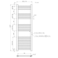 400 x 1200mm White Heated Towel Rail Radiator | Central Heating 19mm Tube 