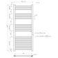 500 x 1200mm Black Heated Towel Rail Radiator | Electric 19mm Tube 