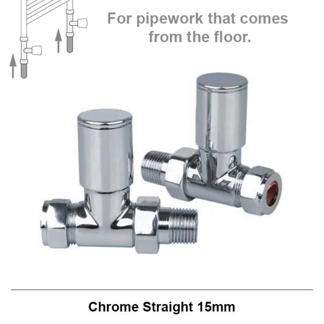 350mm x 1800mm Straight Chrome Heated Towel Rail Radiator