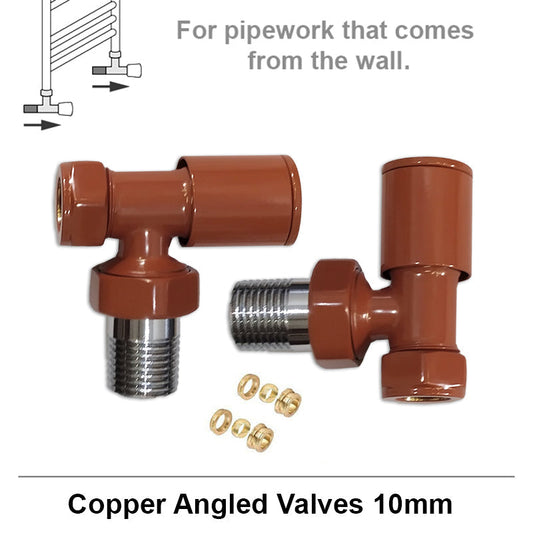 10mm Angled Copper Radiator Valves (Pair)