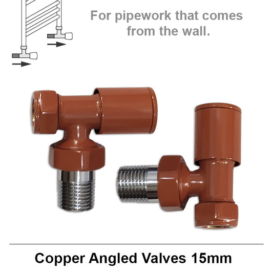 15mm Angled Copper Radiator Valves (Pair)