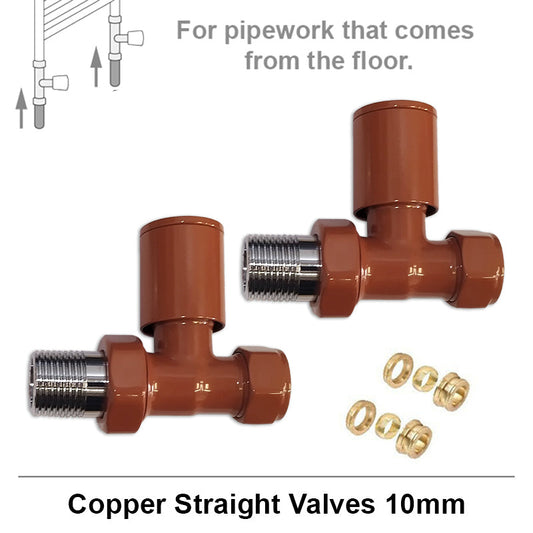 10mm Straight Copper Radiator Valves (Pair)