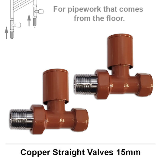 15mm Straight Copper Radiator Valves (Pair)