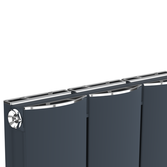 407mm x 1800mm Double Aluminium Radiator In Anthracite Grey Model Diva