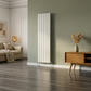 407mm x 1800mm Double Aluminium Radiator In White Model Diva 